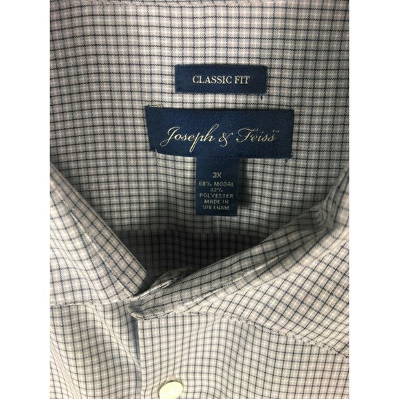 Joseph Feiss Men's 3X Multicolor Button Up Short Sleeve Modal Polyester ShirtA13 - Picture 2 of 7